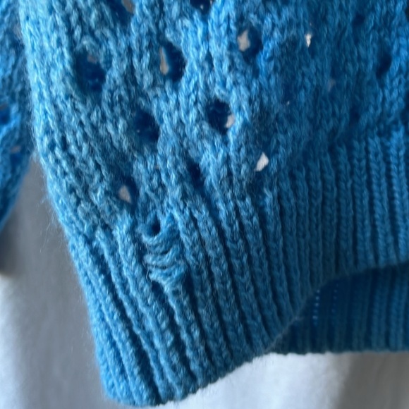 Open Knit Blue Sweater - Picture 4 of 5